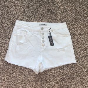 Refuge Hi-Rise White Shorts